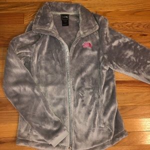 Women’s Grey North Face Osito Jacket Pink Small